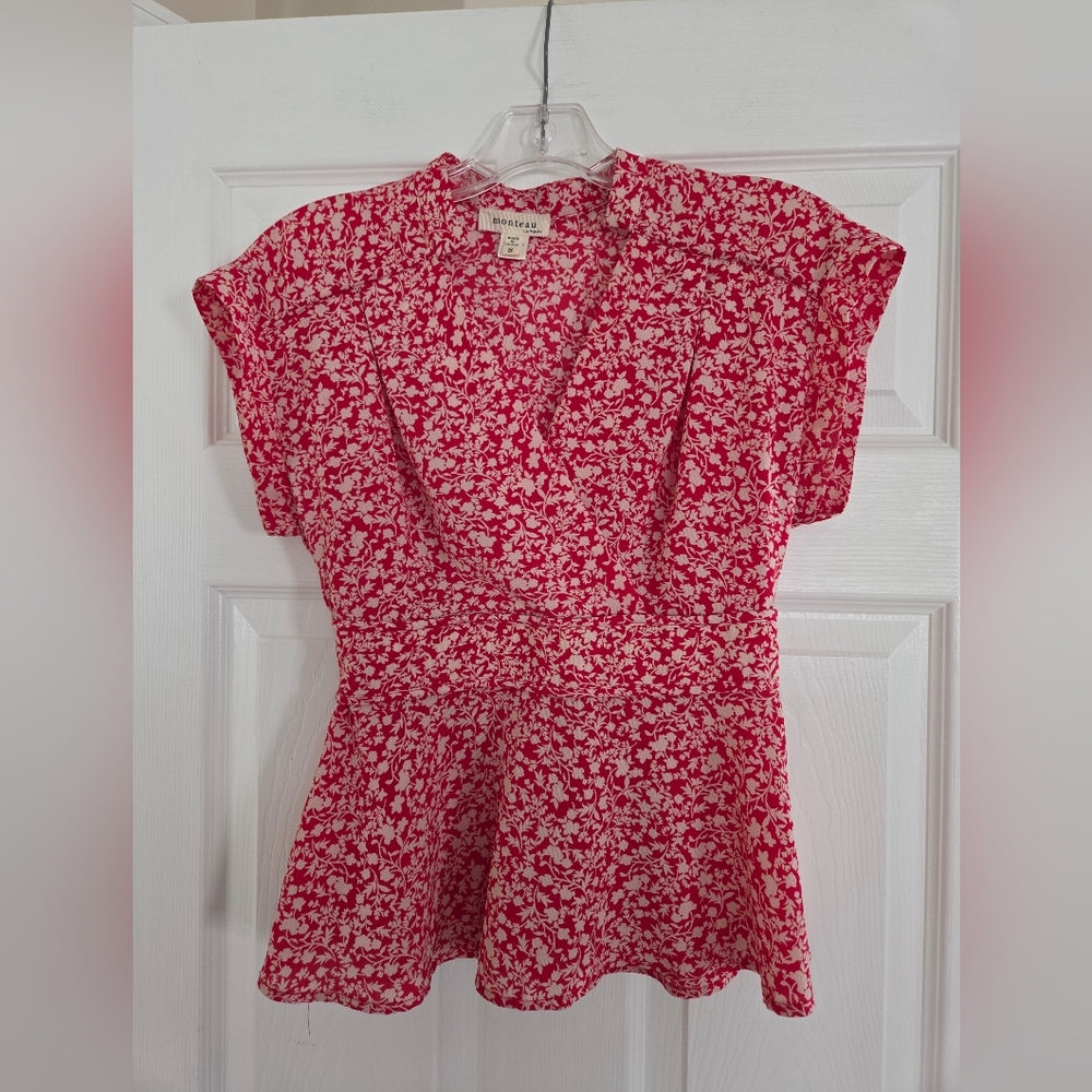 Montce Women's Red Floral Top Small